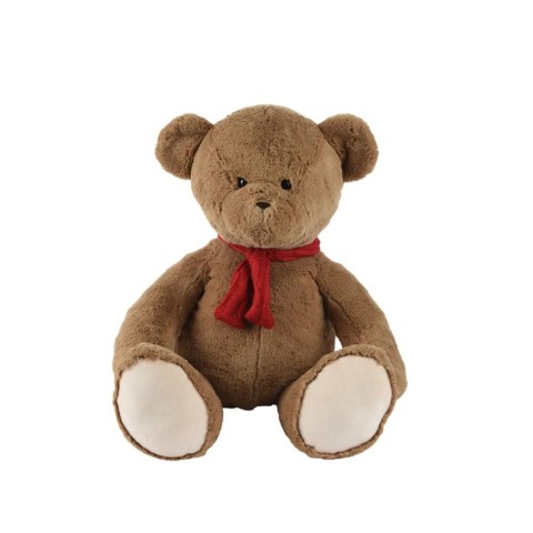 ORSO PELUCHE MARRONE SCIARPA ROSSA H.25